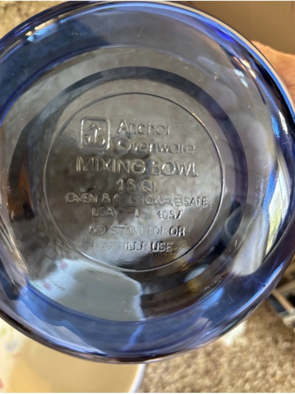 Chor Cobalt Blue Glass Mixing Bowl - Picture 4 of 5